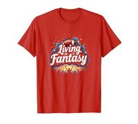 Vivir en un sueño de Fan de fútbol de fantasía Camiseta, Hombre, Rojo, S