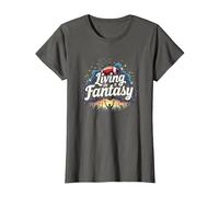 Vivir en un sueño de Fan de fútbol de fantasía Camiseta, Mujer, Asfalto, M