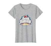 Vivir en un sueño de Fan de fútbol de fantasía Camiseta, Mujer, Gris Jaspeado, XXL