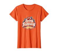 Vivir en un sueño de Fan de fútbol de fantasía Camiseta, Mujer, Naranja, XL