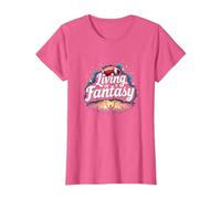 Vivir en un sueño de Fan de fútbol de fantasía Camiseta, Mujer, Rosa Jaspeado, S