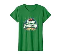 Vivir en un sueño de Fan de fútbol de fantasía Camiseta, Mujer, Verde Kelly, S