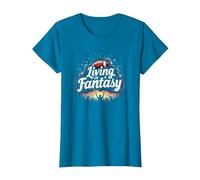 Vivir en un sueño de Fan de fútbol de fantasía Camiseta, Mujer, Zafiro, S