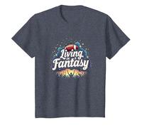 Vivir en un sueño de Fan de fútbol de fantasía Camiseta, Niños, Azul Jaspeado, 3 años
