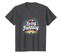 Vivir en un sueño de Fan de fútbol de fantasía Camiseta, Niños, Jaspeado Oscuro, 8 años