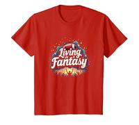 Vivir en un sueño de Fan de fútbol de fantasía Camiseta, Niños, Rojo, 2 años