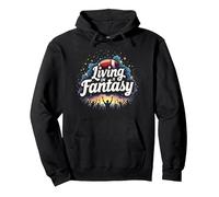 Vivir en un sueño de Fan de fútbol de fantasía Sudadera con Capucha, Unisex para Adultos, Negro, S