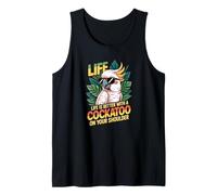 Vivir es mejor con una cacatúa en el hombro Camiseta sin Mangas