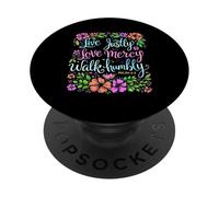 Vivir Justamente Amor Misericordia Caminar Humildemente Cristiano Fe PopSockets PopGrip Adhesivo