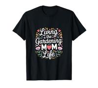 Vivir La Jardinería Mamá Vida Flores Corazones Camiseta