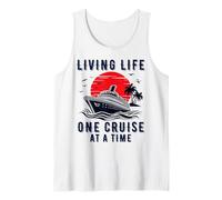 Vivir la Vida, un Crucero a la Vez, Divertido Crucero en Barco con Cremallera Camiseta sin Mangas