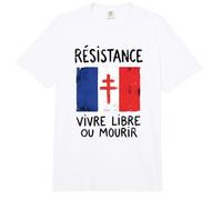 Vivir Libre o Morir Francés Résistance Francia Cruz de Lorena Comfort Colors Adult Heavyweight T-Shirt