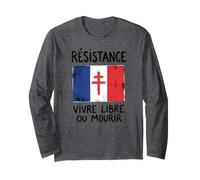 Vivir Libre o Morir Francés Résistance Francia Cruz de Lorena Manga Larga