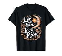Vivir por el Sol Amor por la Luna Místico Celestial Boho Camiseta
