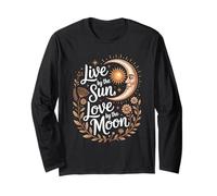 Vivir por el Sol Amor por la Luna Místico Celestial Boho Manga Larga