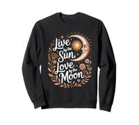Vivir por el Sol Amor por la Luna Místico Celestial Boho Sudadera