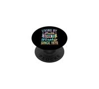 Vivir por fe Nacida para adorar Desde 1970 Año Cristiano PopSockets PopGrip Adhesivo