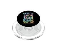 Vivir por fe Nacida para adorar Desde 1985 Año Cristiano PopSockets PopGrip para MagSafe