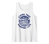 Vivir Que Camping Vida Vintage Ilustración Al Aire Libre Diversión Camiseta sin Mangas