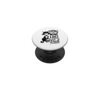 Vivir Que Nueve Vidas un Poco de café de Gato Cansado PopSockets PopGrip Adhesivo