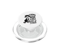 Vivir Que Nueve Vidas un Poco de café de Gato Cansado PopSockets PopGrip para MagSafe