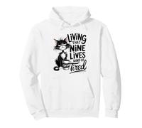 Vivir Que Nueve Vidas un Poco de café de Gato Cansado Sudadera con Capucha