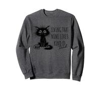 Vivir que nueve vidas un tipo de gato cansado amante del café Sudadera