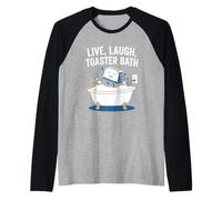 Vivir, reír, Tostadora Baño -Fun Diciendo Novedad Sarcástica Meme Camiseta Manga Raglan