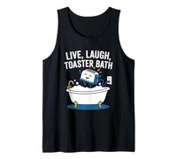 Vivir, reír, Tostadora Baño -Fun Diciendo Novedad Sarcástica Meme Camiseta sin Mangas
