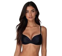 Vivisence 3209 Top De Bikini Liso con Relleno para Mujeres Tirantes Regulables con Aros - Hecho En La UE, Negro,90E