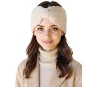 Vivisence Banda Para La Cabeza De Punto Mujer Nudo Frontal Suavidad Y Calidez, Beige,Talla Única