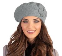 Vivisence Boina De Mujer para Invierno Otoño Elegante para Damas Tejido Cálido Otoño E Invierno Ajuste Estilo Clásico Ideal para Cada Día 7037, Gris,Talla Única