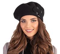 Vivisence Boina De Mujer para Invierno Otoño Elegante para Damas Tejido Cálido Otoño E Invierno Ajuste Estilo Clásico Ideal para Cada Día 7037, Negro,Talla Única
