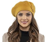 Vivisence Boina De Mujer para Invierno Otoño Elegante para Damas Tejido Cálido Otoño E Invierno Ajuste Estilo Clásico Ideal para Cada Día 7037, Miel,Talla Única