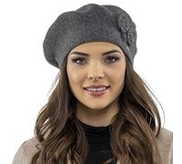 Vivisence Boina De Mujer para Invierno Otoño Elegante para Damas Tejido Cálido Otoño E Invierno Ajuste Estilo Clásico Ideal para Cada Día 7037, Gris Oscuro,Talla Única