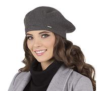 Vivisence Boina De Otoño Invierno para Mujer Elegante De Estilo Clásico Hecha Ideal para Ajuste Talla Única Cómoda Y Versátil 7005, Gris Oscuro,Talla Única