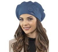 Vivisence Boina Floral Invernal para Mujeres 7006, Hecho En La UE, Azul,Talla Única