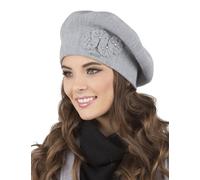 Vivisence Boina Floral Invernal para Mujeres 7006, Hecho En La UE, Gris,Talla Única