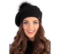 Vivisence Boina Invernal con Pompón para Mujeres 7035, Negro,Talla Única