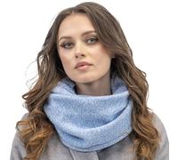 Vivisence Bufanda Circular Mujer Invierno A La Moda Cálida Para Días Fríos 7108, Melange Azul Celeste,Talla Única