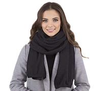 Vivisence Bufanda Invierno Elegante Para Mujeres Con Corte Clásico Hecha De Hilo Cálido Y Suave Ideal Para Protegerse Del Frío Durante El Invierno, Negro,Talla Única