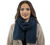Vivisence Bufanda Invierno Elegante Para Mujeres Con Corte Clásico Hecha De Hilo Cálido Y Suave Ideal Para Protegerse Del Frío Durante El Invierno, Azul Oscuro,Talla Única