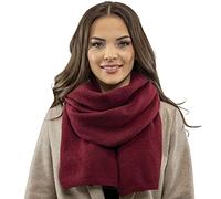 Vivisence Bufanda Invierno Elegante Para Mujeres Con Corte Clásico Hecha De Hilo Cálido Y Suave Ideal Para Protegerse Del Frío Durante El Invierno, Burdeos,Talla Única