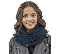 Vivisence Bufanda Redonda Invernal Para Mujeres 7017S, Hecho En La UE, Azul Marino,Talla Única