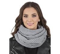 Vivisence Bufanda Redonda Invernal Para Mujeres 7017S, Hecho En La UE, Gris Claro,Talla Única