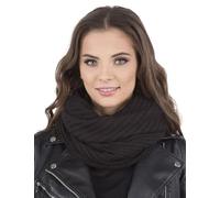 Vivisence Bufanda Redonda Invernal Para Mujeres 7017S, Hecho En La UE, Negro,Talla Única