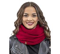 Vivisence Bufanda Redonda Invernal Para Mujeres 7017S, Hecho En La UE, Rojo,Talla Única
