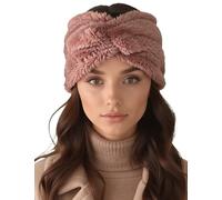 Vivisence Diadema Para Mujer De Punto Suave Con Trenza Ajuste Cómodo En Frío, Rosa Claro,Talla Única