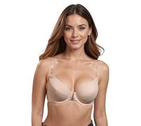 Vivisence Eve 1012 Sujetador Push-Up con Tirantes Y Espalda De Silicona para Mujeres Liso con Aros - Hecho En La UE, Beige,100D