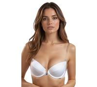 Vivisence Eve 1012 Sujetador Push-Up con Tirantes Y Espalda De Silicona para Mujeres Liso con Aros - Hecho En La UE, Blanco,85C